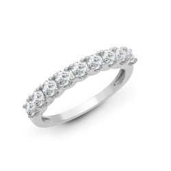 18ct White 1.00ct 9 stone Claw Set 1/2 ET Ring