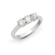 18ct White 0.75ct Natural Diamond Claw Set Trilogy Ring