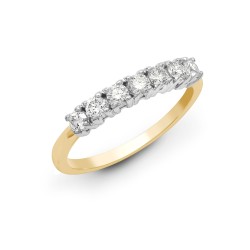 18ct Yellow/White 1.25ct Natural Diamond 7 stone 1/2 ET Ring