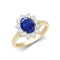 18ct Yellow Gold 0.62ct Natural Diamond Claw-set Cluster Halo Oval Ring - Holds 8x6mm Sapphire 1.25cts