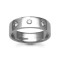 18ct Gold White Natural Diamond Rubover set Wedding Ring