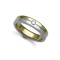 18ct Gold 2 Colour Natural Diamond Rubover set Wedding Ring