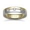 18ct Gold 2 Colour Natural Diamond Rubover set Wedding Ring