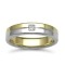 18ct Gold 2 Colour Natural Diamond Rubover set Wedding Ring