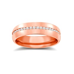 18ct Rose Gold RBC Court Natural Diamond Wedding Band Fully Set - 4mm - 50pts
