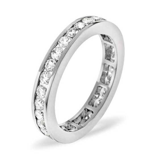 18ct White Gold Channel Set Full Eternity Ring Natural Diamond 1.00ct H Si