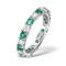 18ct White Gold Claw Set Full Eternity Ring Natural Diamond 1.00ct Emerald 1.10ct H Si