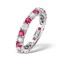 18ct White Gold Claw Set Full Eternity Ring Natural Diamond 1.00ct Ruby 1.50ct H Si