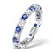 18ct White Gold Claw Set Full Eternity Ring Natural Diamond 1.00ct Sapphire1.70ct H Si
