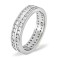 18ct White Gold Channel Set 2 Row Full Eternity Ring Natural Diamond 1.00ct H Si