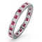 18ct White Gold Channel Set Princess Cut Full Eternity Ring Natural Diamond 0.50ct Ruby 0.60ct H Si