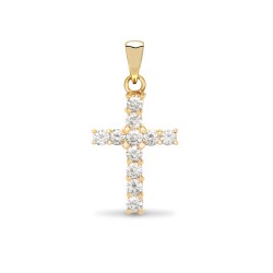 18ct Yellow Gold Natural Diamond Cross