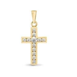 18ct Yellow Gold Natural Diamond Cross