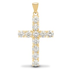 18ct Yellow Gold Natural Diamond Cross