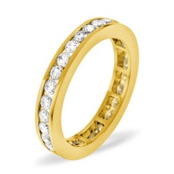 18ct Yellow Gold Channel Set Full Eternity Ring Natural Diamond 1.50ct G VS