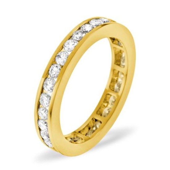 18ct Yellow Gold Channel Set Full Eternity Ring Natural Diamond 5.00ct G VS