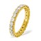 18ct Yellow Gold Claw Set Full Eternity Ring Natural Diamond 2.00ct H Si