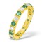 18ct Yellow Gold Claw Set Full Eternity Ring Natural Diamond 0.50ct Emerald 0.70ct G VS