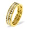 18ct Yellow Gold Channel Set 2 Row Full Eternity Ring Natural Diamond 2.00ct H Si