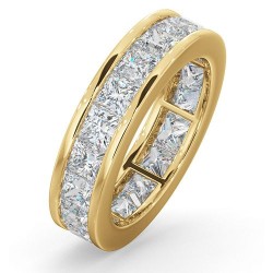 18ct White Gold Channel Set Princess Cut Full Eternity Ring Natural Diamond 5.00ct H Si