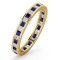 18ct Yellow Gold Channel Set Princess Cut Full Eternity Ring Natural Diamond 0.50ct Saph 0.70ct H Si