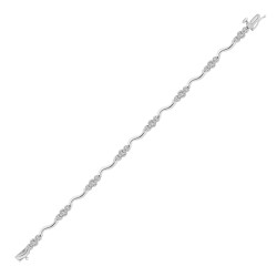 9ct White Gold Natural Diamond Bracelet