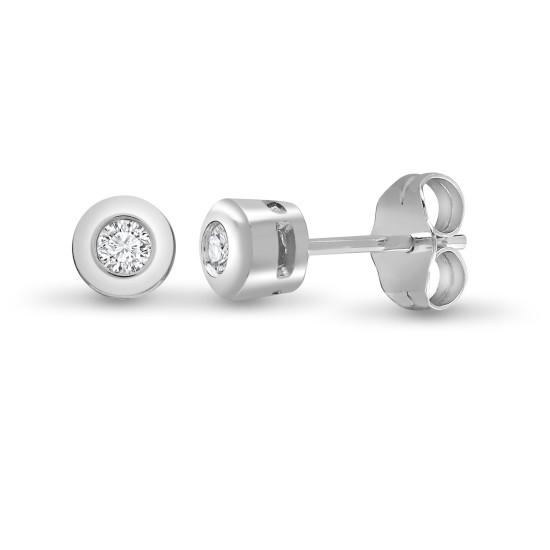 9ct White 15pts Rub over earrings