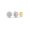 9ct white gold 25pt claw set Natural Diamond stud cluster earrings.