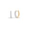 9ct White and yellow gold 25pt Natural Diamond huggie earrings with a hinge and a notched post fixing.