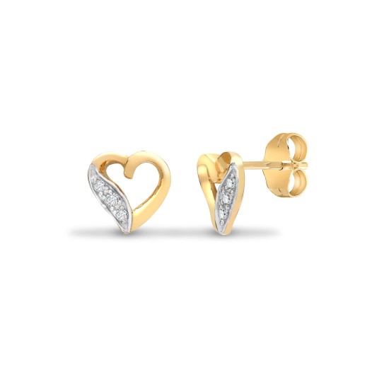 9ct yellow gold 6pt Natural Diamond stud earrings.