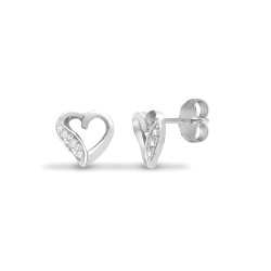 9ct white gold 6pt Natural Diamond stud earrings.