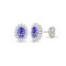 9ct white gold 25pt Natural Diamond and tanzanite stud earrings.