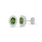 9ct white gold 25pt Natural Diamond and emerald stud earrings.