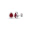 9ct White Dia-0.06ct Garnet- Pear Drop Earrings