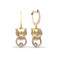 9ct Yellow Dia-4pts P.Saph-6pts Panther Earrings
