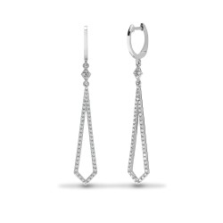 9ct White 28pts Drop Earrings
