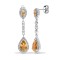 9ct White Dia-19pts Citrine-2.90ct Drop Earrings