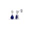 9ct White Dia-8pts Saph-1.80ct Drop Earrings