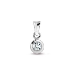 9ct White 15pts Rub over Pendant