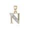 9ct Yellow Gold Natural Diamond Set Initial Pendant -Initial N