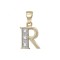 9ct Yellow Gold Natural Diamond Set Initial Pendant -Initial R