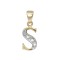 9ct Yellow Gold Natural Diamond Set Initial Pendant -Initial S