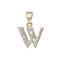 9ct Yellow Gold Natural Diamond Set Initial Pendant -Initial W