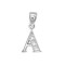 9ct White Gold Natural Diamond Set Initial Pendant -Initial A