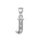9ct White Gold Natural Diamond Set Initial Pendant -Initial J