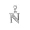 9ct White Gold Natural Diamond Set Initial Pendant -Initial N