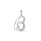 9ct White Gold Natural Diamond Set Initial Pendant -Initial B