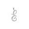 9ct White Gold Natural Diamond Set Initial Pendant -Initial E