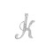 9ct White Gold Natural Diamond Set Initial Pendant -Initial K