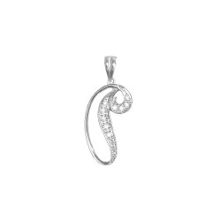 9ct White Gold Natural Diamond Set Initial Pendant -Initial P